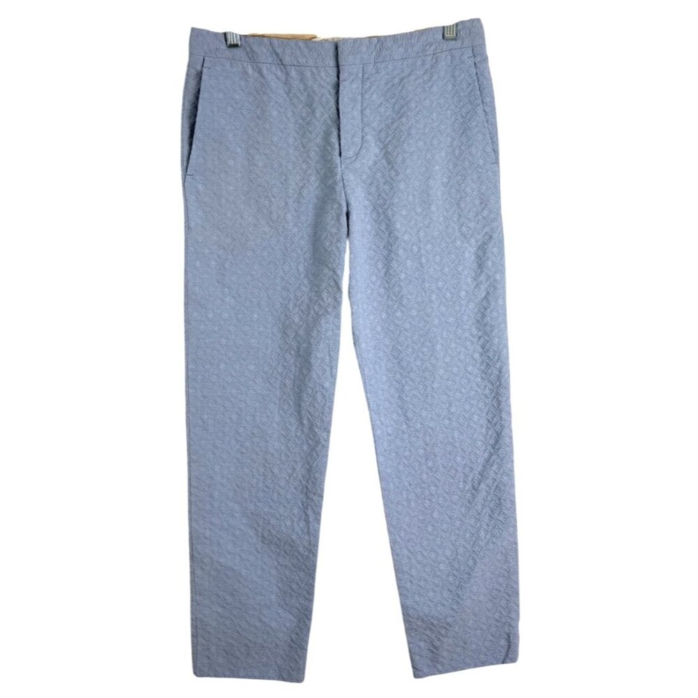 Chloe Womens Textured Ankle Pants Chino Sea Spray Blue Size 38 / US 6